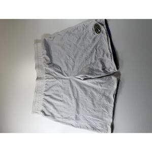 Vintage Nike White Mesh Athletic Shorts with Basketball Logo